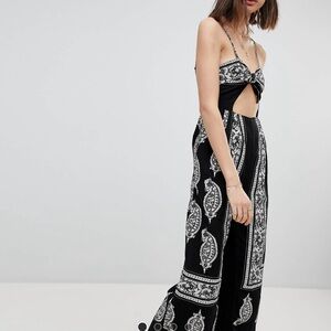 Black and White Paisley Jumpsuit